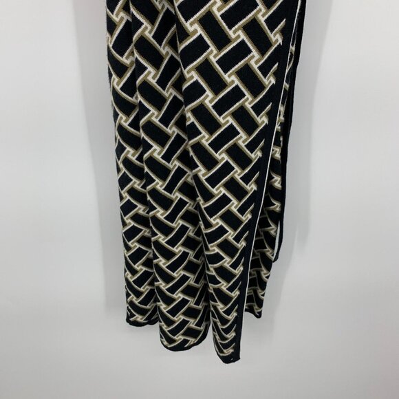 DVF Target Wrap Dress Collared Sleeveless Sweater Midi Black - Picture 7 of 12